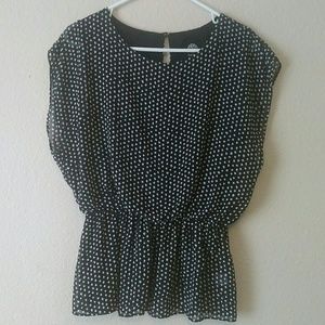 Bobeau Polka Dot blouse